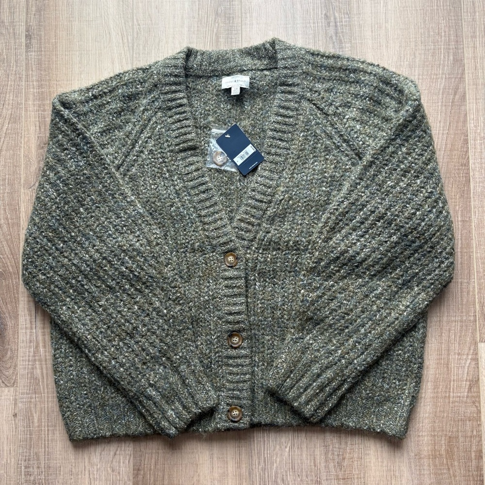 Lucky Brand Olive Knit Cardigan